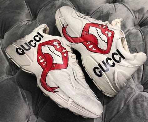 gucci distressed tennis shoes|Gucci rhyton distressed sneakers.